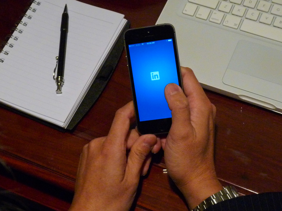 Image Of Someone Accessing LinkedIn On A Smartphone