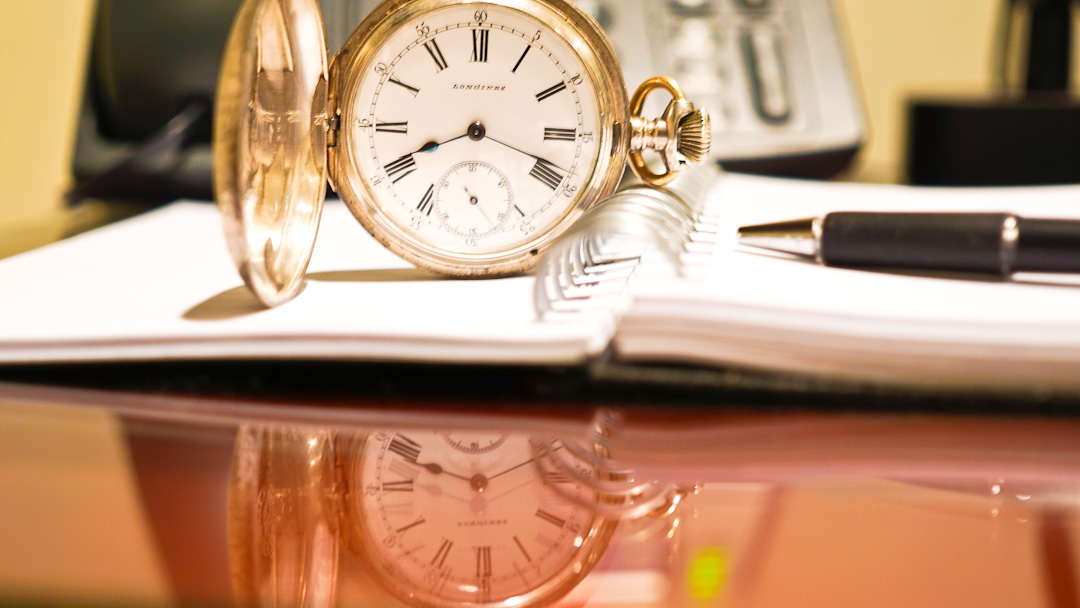 Image Of A Pocket Watch, Notebook And Pen For A Blog Post Titled 