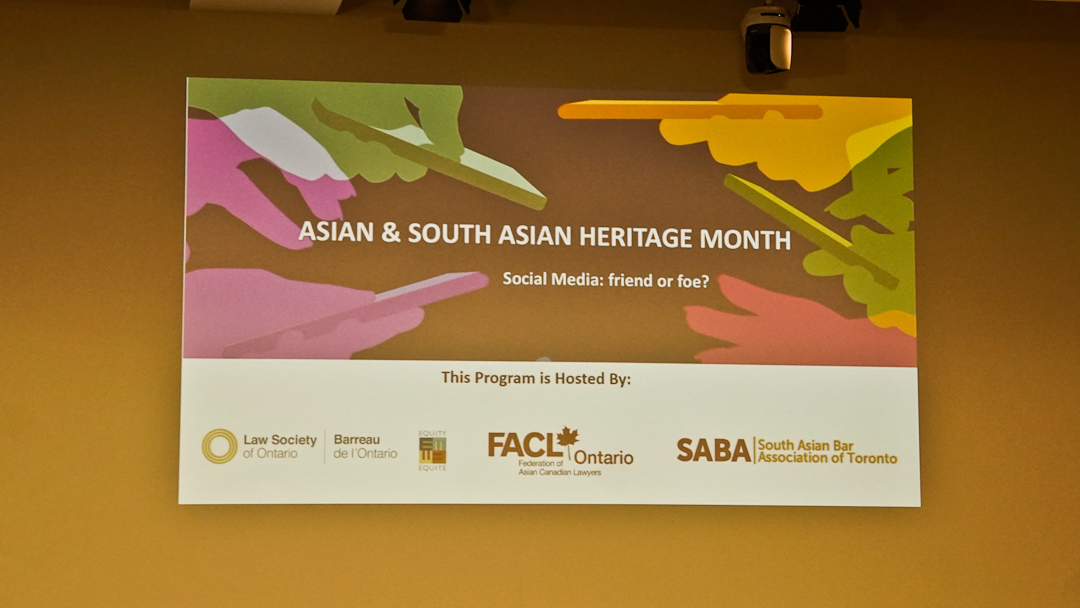 Image Of A Slide Showing The Asian & South Asian Heritage Month 2019 Program
